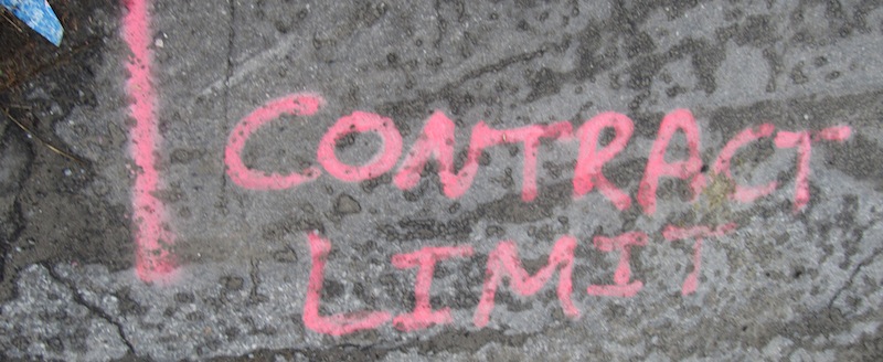 Contract Limit spraypainted on the ground
