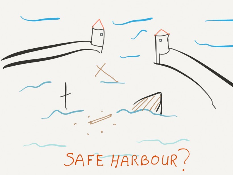 Cartoon of Safe Harbor wreakage