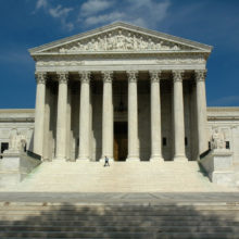 US Supreme Court building from the front portico